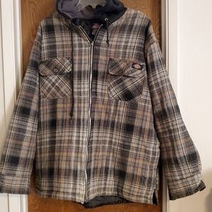 Dickies Quilted Plaid Flannel Hoodie NWOT